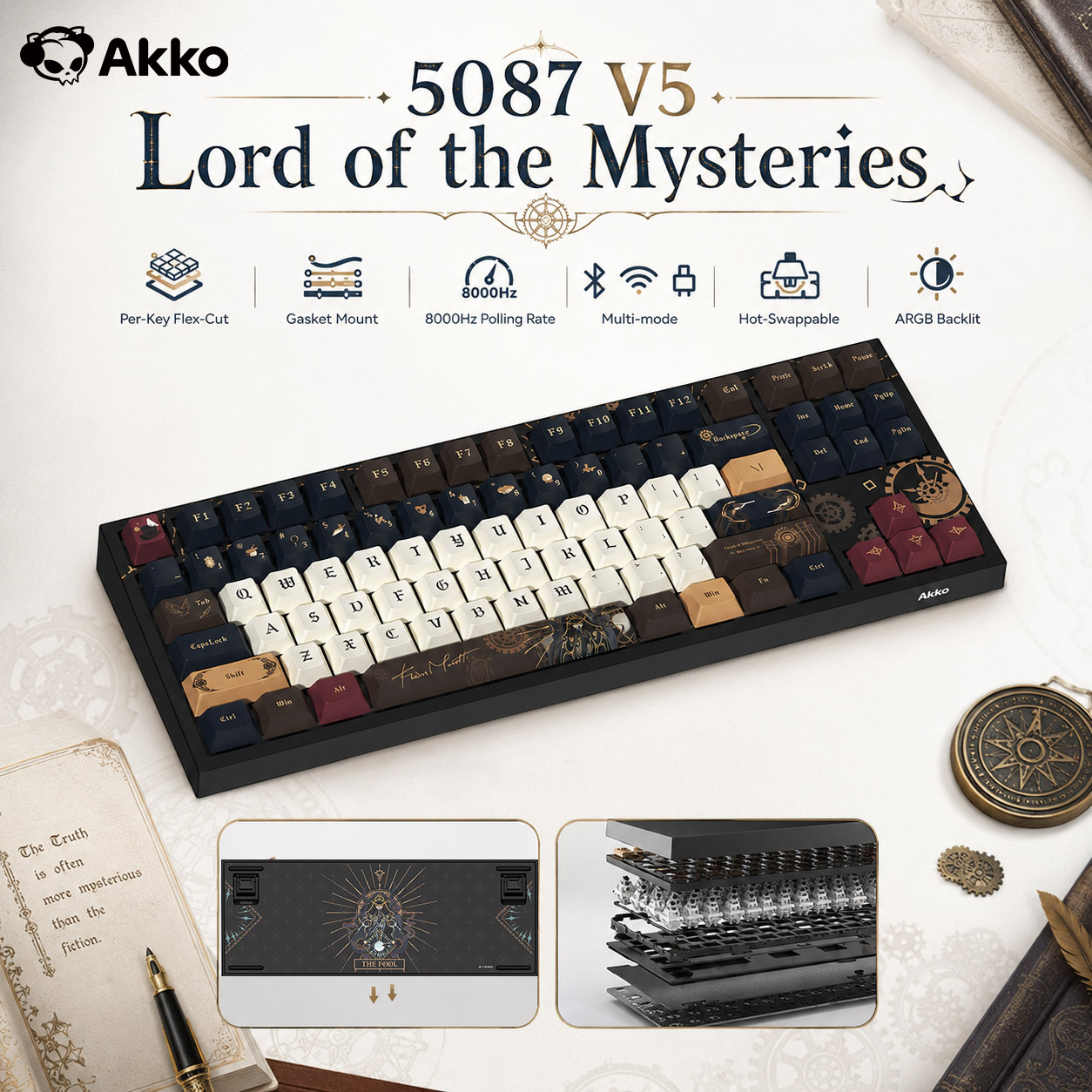 Gaming Keyboard Hot Swappable - Akko Lord of the Mysteries Wireless